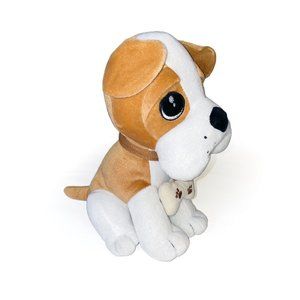 Fiesta Toys STUFFED DOG Plush Animal w/ Dog Bone C15513